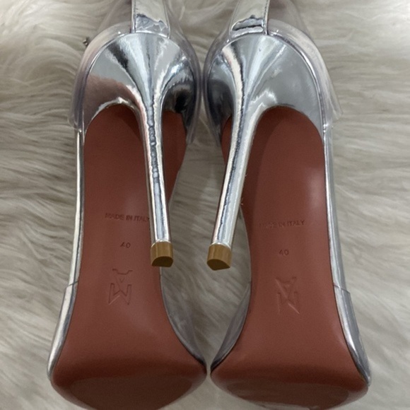 New Amina Muaddi Ursina Crystal pointed toe‎ clear pump size 40EU - Picture 8 of 15